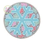 Snowflake Circle Patch Applique | Machine Embroidery Designs by JuJu