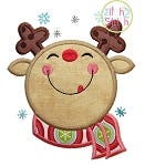 Snowflake Reindeer Applique | Machine Embroidery Designs by JuJu