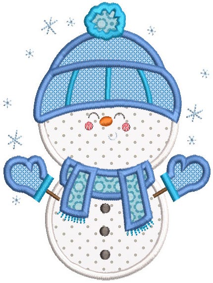 Sweet Snowmen Applique Machine Embroidery Designs By JuJu