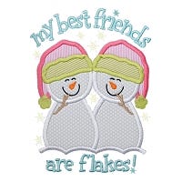 Snowman Friends are Flakes Applique | Machine Embroidery Designs by JuJu