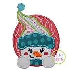 Snowgirl Oval Applique | Machine Embroidery Designs by JuJu