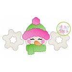 Snowgirl Trio Sketch Embroidery | Machine Embroidery Designs by JuJu
