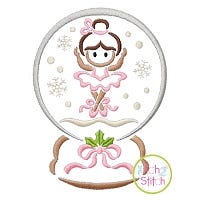 Snow Globe Ballerina Embroidery | Machine Embroidery Designs by JuJu