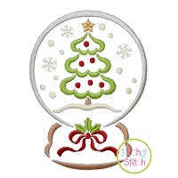 Snow Globe Christmas Tree Embroidery | Machine Embroidery Designs by JuJu