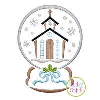 Snow Globe Church Embroidery | Machine Embroidery Designs by JuJu