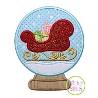 Snow Globe Sleigh Applique | Machine Embroidery Designs by JuJu