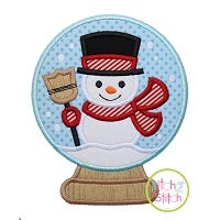 Snow Globe Snowman Applique | Machine Embroidery Designs by JuJu