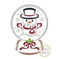 Snow Globe Snowman Embroidery | Machine Embroidery Designs by JuJu