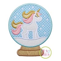 Snow Globe Unicorn Applique | Machine Embroidery Designs by JuJu