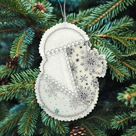 ITH Crazy Patch Ornament Snowman | Machine Embroidery Designs by JuJu