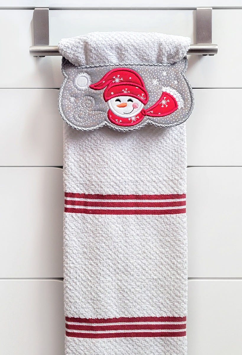 ITH Snowman Wrap Around Towel Toppers | Machine Embroidery Designs by JuJu