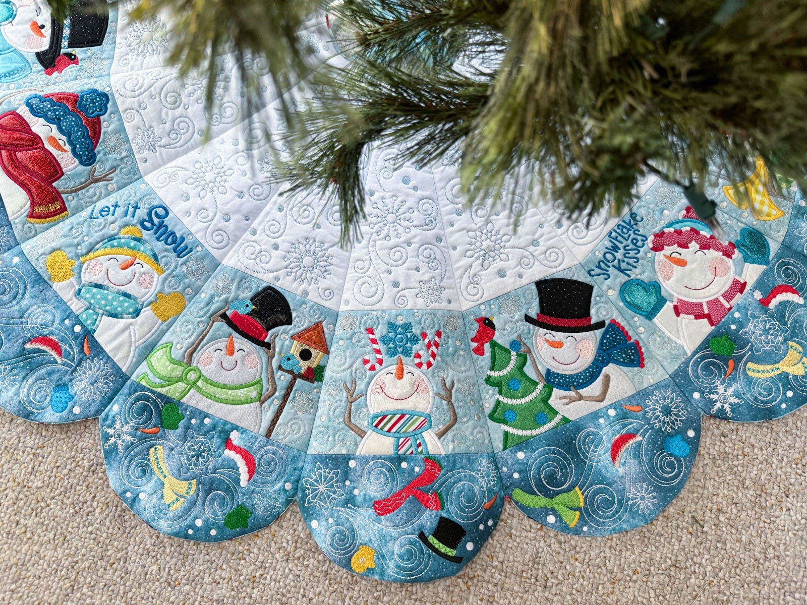 ITH Snowman Tree Skirt | Machine Embroidery Designs by JuJu