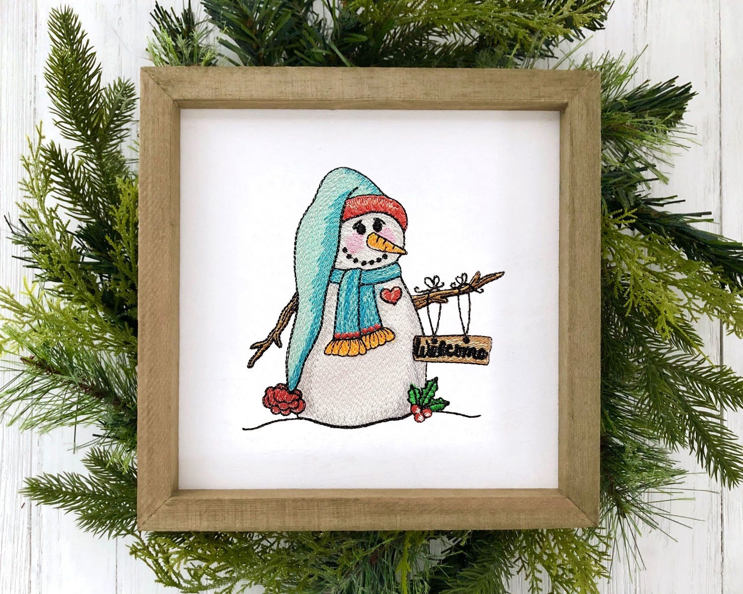 Welcome Whimsy Snowman | Machine Embroidery Designs by JuJu