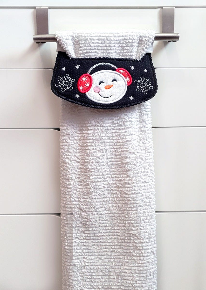 ITH Snowman Wrap Around Towel Toppers | Machine Embroidery Designs by JuJu