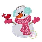 Snowman Lady Applique | Machine Embroidery Designs by JuJu