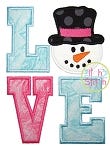 Snowman Face LOVE Applique | Machine Embroidery Designs by JuJu