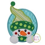 Snowman Oval Applique | Machine Embroidery Designs by JuJu