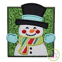 Snowman Square Applique | Machine Embroidery Designs by JuJu