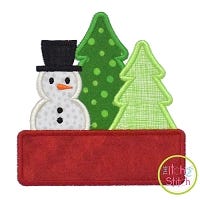 Snowman Trees Applique | Machine Embroidery Designs by JuJu