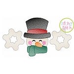 Snowman Trio Sketch Embroidery | Machine Embroidery Designs by JuJu