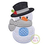 Snowman with Muff Applique | Machine Embroidery Designs by JuJu