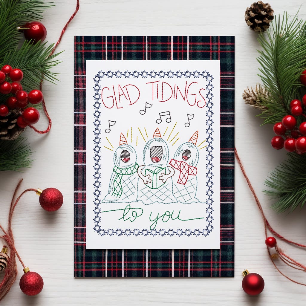 Christmas Greeting Cards 18 | Machine Embroidery Designs by JuJu