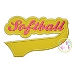 Softball Tail Applique | Machine Embroidery Designs by JuJu