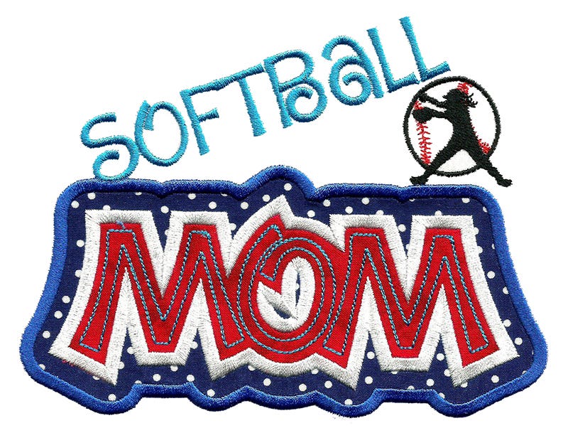 Sports Mom Applique Set 2 Machine Embroidery Designs by JuJu