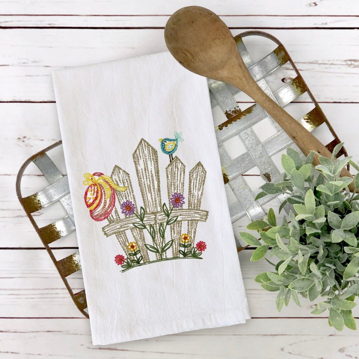 Spring Garden Sketch Fence | Machine Embroidery Designs by JuJu	