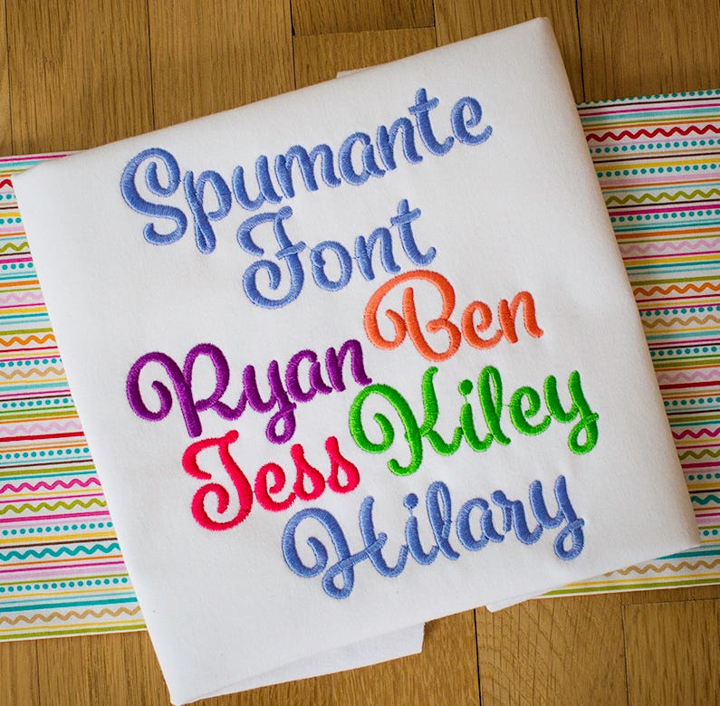 Spumante Embroidery Font Machine Embroidery Designs by JuJu