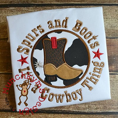 Spurs And Boots Applique