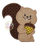 Squirrel Acorn Applique | Machine Embroidery Designs by JuJu