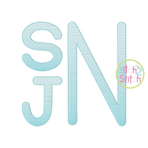 Stacked Sans Sketch Embroidery Monogram Font | Machine Embroidery Designs by JuJu
