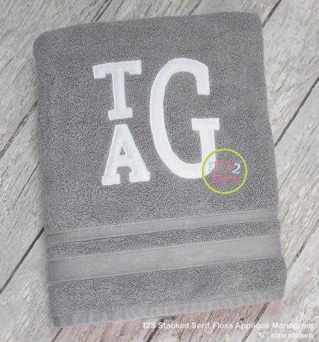 Stacked Serif Floss Applique Monogram Font | Machine Embroidery Designs by JuJu