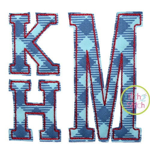 Stacked Serif Floss Applique Monogram Font | Machine Embroidery Designs by JuJu
