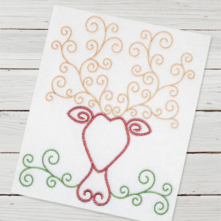 Stag Swirl | Machine Embroidery Designs by JuJu