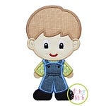 Standing Farm Boy Applique | Machine Embroidery Designs by JuJu