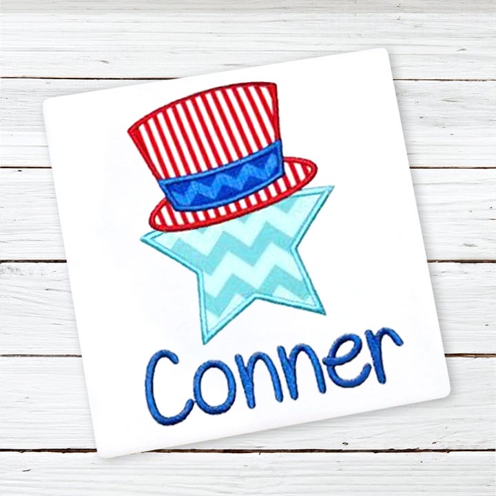 Uncle Sam Star | Machine Embroidery Designs by JuJu