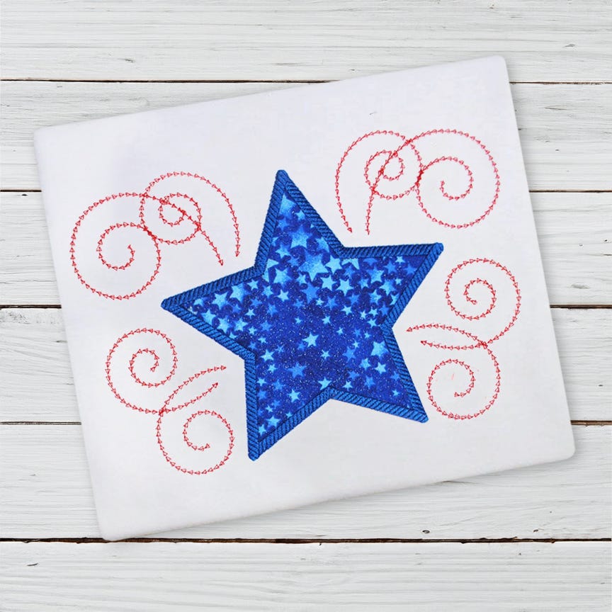 Star Swirls | Machine Embroidery Designs by JuJu
