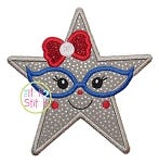 Star Glasses Girl Applique | Machine Embroidery Designs by JuJu