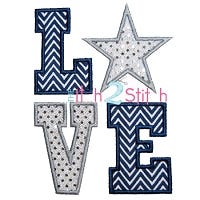 Star LOVE Applique | Machine Embroidery Designs by JuJu
