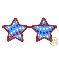 Star Sunglasses Applique | Machine Embroidery Designs by JuJu