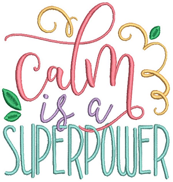 Stay Positive Word Art Machine Embroidery Designs by JuJu