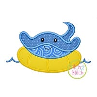 Stingray Inner Tube Applique | Machine Embroidery Designs by JuJu