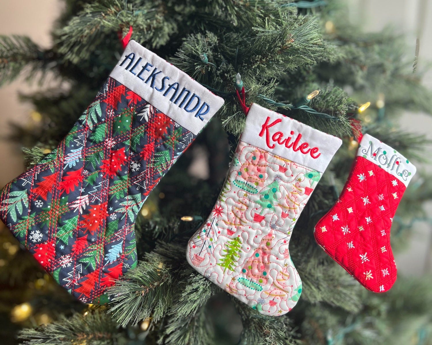 ITH Quilted Stockings | Machine Embroidery Designs by JuJu