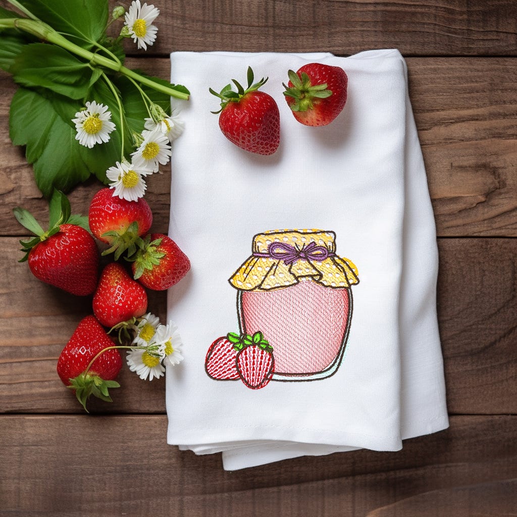Jam Jars Sketch | Machine Embroidery Designs by JuJu