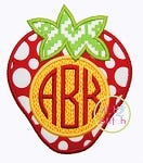 Strawberry Monogram Applique | Machine Embroidery Designs by JuJu
