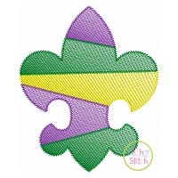 Striped Fleur De Lis Sketch | Machine Embroidery Designs by JuJu