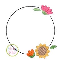 Sunflower Bloom Frame Embroidery Design | Machine Embroidery Designs by JuJu