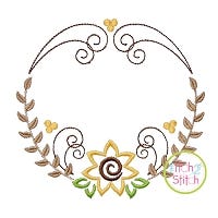 Sunflower Flourish Circle Embroidery | Machine Embroidery Designs by JuJu